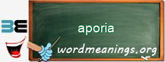 WordMeaning blackboard for aporia